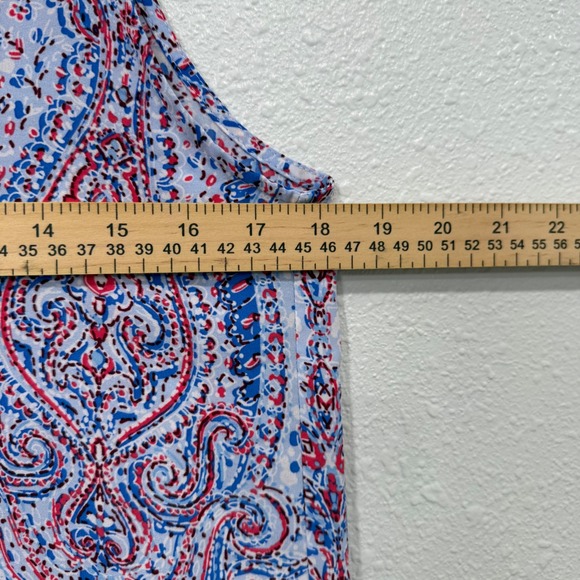 Emma & Olivia‎ Paisley Sleeveless V Neck Tunic Top Blouse Women's Size S - Picture 5 of 7